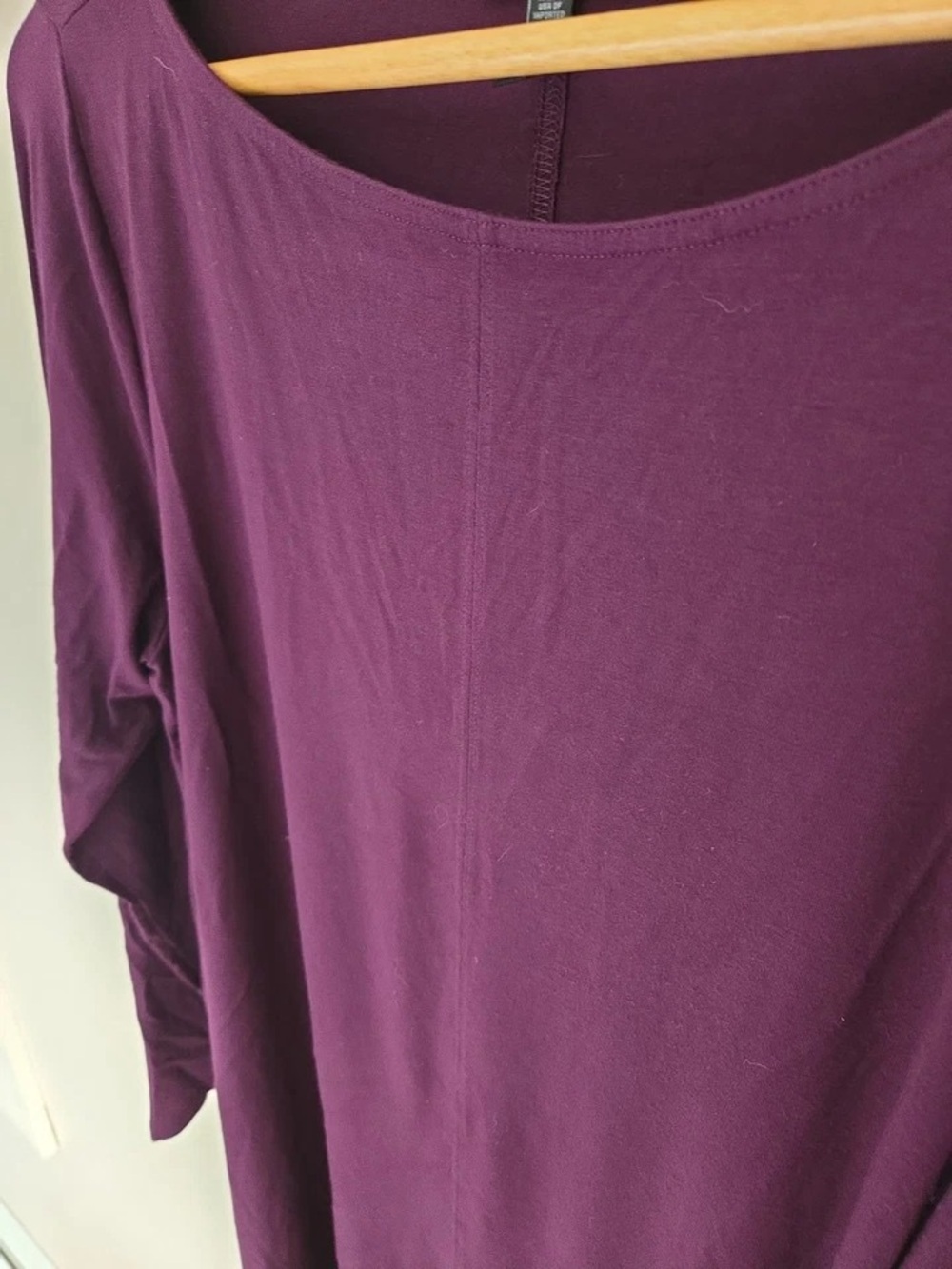 Eileen Fisher Plum Long Sleeve Shift Dress - Picture 3 of 9